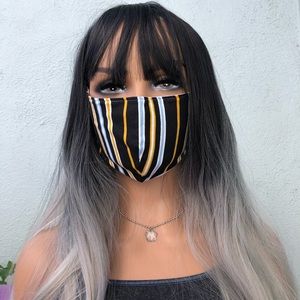 Beautiful Unique Handmade Masks ✨ Stripe drop 🖤💙💛